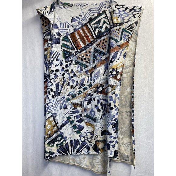 Chico's Sequins Embellished Cover Up Kimono Women OneSize Ivory Multicolor Used - Picture 15 of 16